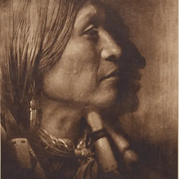 About Us Profile portrait of a native person.